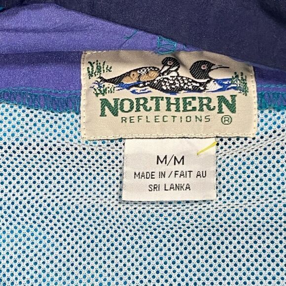 Northern Reflections Men’s Vintage Full Zip Windbreaker Jacket Size Medium Blue - Picture 3 of 7